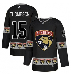 Men's Adidas Florida Panthers #15 Paul Thompson Authentic Black Team Logo Fashion NHL Jersey