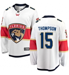 Youth Florida Panthers #15 Paul Thompson Authentic White Away Fanatics Branded Breakaway NHL Jersey
