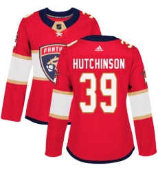 Women's Adidas Florida Panthers #39 Michael Hutchinson Premier Red Home NHL Jersey