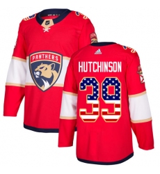 Youth Adidas Florida Panthers #39 Michael Hutchinson Authentic Red USA Flag Fashion NHL Jersey