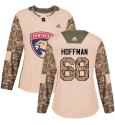 Women's Adidas Florida Panthers #68 Mike Hoffman Authentic Camo Veterans Day Practice NHL Jersey