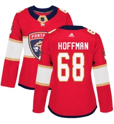 Women's Adidas Florida Panthers #68 Mike Hoffman Authentic Red Home NHL Jersey