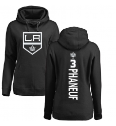 NHL Women's Adidas Los Angeles Kings #3 Dion Phaneuf Black Backer Pullover Hoodie