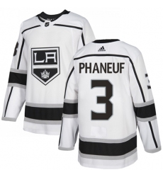Youth Adidas Los Angeles Kings #3 Dion Phaneuf Authentic White Away NHL Jersey