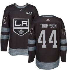 Men's Adidas Los Angeles Kings #44 Nate Thompson Authentic Black 1917-2017 100th Anniversary NHL Jersey