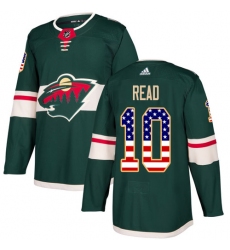 Youth Adidas Minnesota Wild #10 Matt Read Authentic Green USA Flag Fashion NHL Jersey
