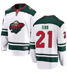 Youth Minnesota Wild #21 Eric Fehr Authentic White Away Fanatics Branded Breakaway NHL Jersey