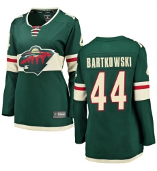 Women's Minnesota Wild #44 Matt Bartkowski Authentic Green Home Fanatics Branded Breakaway NHL Jersey