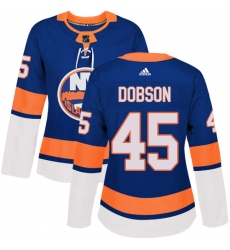Women's Adidas New York Islanders #45 Noah Dobson Premier Royal Blue Home NHL Jersey