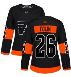 Women's Adidas Philadelphia Flyers #26 Christian Folin Premier Black Alternate NHL Jersey
