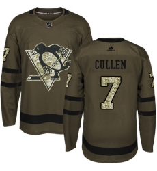 Youth Adidas Pittsburgh Penguins #7 Matt Cullen Authentic Green Salute to Service NHL Jersey