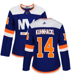 Women's Adidas New York Islanders #14 Tom Kuhnhackl Premier Royal Blue Home NHL Jersey