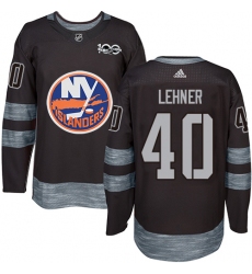 Men's Adidas New York Islanders #40 Robin Lehner Authentic Black 1917-2017 100th Anniversary NHL Jersey
