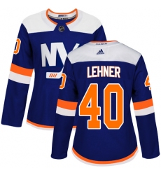 Women's Adidas New York Islanders #40 Robin Lehner Premier Blue Alternate NHL Jersey