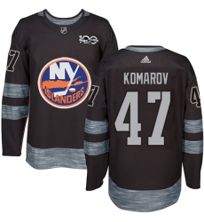 Men's Adidas New York Islanders #47 Leo Komarov Authentic Black 1917-2017 100th Anniversary NHL Jersey