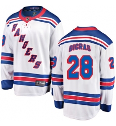 Men's New York Rangers #28 Chris Bigras Fanatics Branded White Away Breakaway NHL Jersey