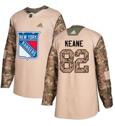 Men's Adidas New York Rangers #82 Joey Keane Authentic Camo Veterans Day Practice NHL Jersey