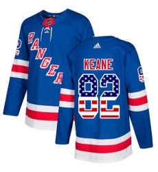 Men's Adidas New York Rangers #82 Joey Keane Authentic Royal Blue USA Flag Fashion NHL Jersey