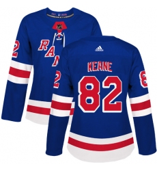 Women's Adidas New York Rangers #82 Joey Keane Premier Royal Blue Home NHL Jersey