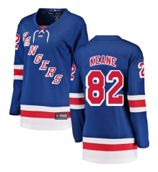 Women's New York Rangers #82 Joey Keane Fanatics Branded Royal Blue Home Breakaway NHL Jersey