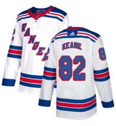 Youth Adidas New York Rangers #82 Joey Keane Authentic White Away NHL Jersey
