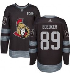 Men's Adidas Ottawa Senators #89 Mikkel Boedker Authentic Black 1917-2017 100th Anniversary NHL Jersey