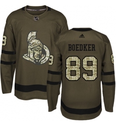 Men's Adidas Ottawa Senators #89 Mikkel Boedker Authentic Green Salute to Service NHL Jersey