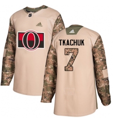 Youth Adidas Ottawa Senators #7 Brady Tkachuk Authentic Camo Veterans Day Practice NHL Jersey