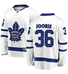 Men's Toronto Maple Leafs #36 Josh Jooris Authentic White Away Fanatics Branded Breakaway NHL Jersey