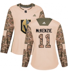 Women's Adidas Vegas Golden Knights #11 Curtis McKenzie Authentic Camo Veterans Day Practice NHL Jersey