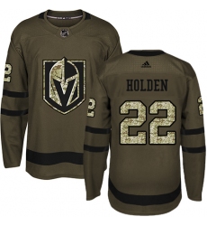 Men's Adidas Vegas Golden Knights #22 Nick Holden Authentic Green Salute to Service NHL Jersey