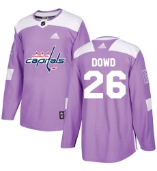 Youth Adidas Washington Capitals #26 Nic Dowd Authentic Purple Fights Cancer Practice NHL Jersey