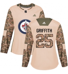Women's Adidas Winnipeg Jets #25 Seth Griffith Authentic Camo Veterans Day Practice NHL Jersey
