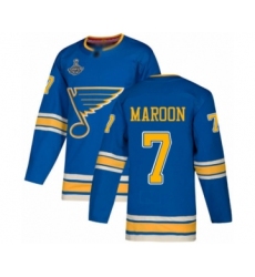 Youth St. Louis Blues #7 Patrick Maroon Authentic Navy Blue Alternate 2019 Stanley Cup Champions Hockey Jersey