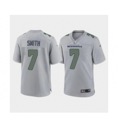 Men's Seattle Seahawks #7 Geno Smith Gray Atmosphere Fashion Stitched Game Jersey