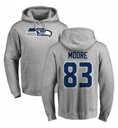NFL Nike Seattle Seahawks #83 David Moore Ash Name & Number Logo Pullover Hoodie