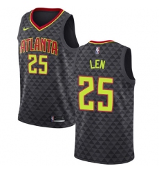 Men's Nike Atlanta Hawks #25 Alex Len Authentic Black NBA Jersey - Icon Edition
