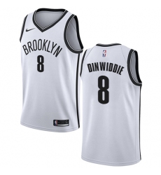 Women's Nike Brooklyn Nets #8 Spencer Dinwiddie Swingman White NBA Jersey - Association Edition