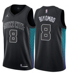 Youth Nike Jordan Charlotte Hornets #8 Bismack Biyombo Swingman Black NBA Jersey - City Edition