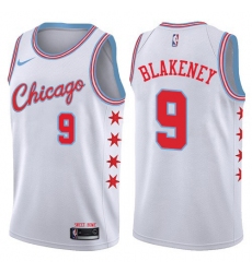 Men's Nike Chicago Bulls #9 Antonio Blakeney Swingman White NBA Jersey - City Edition