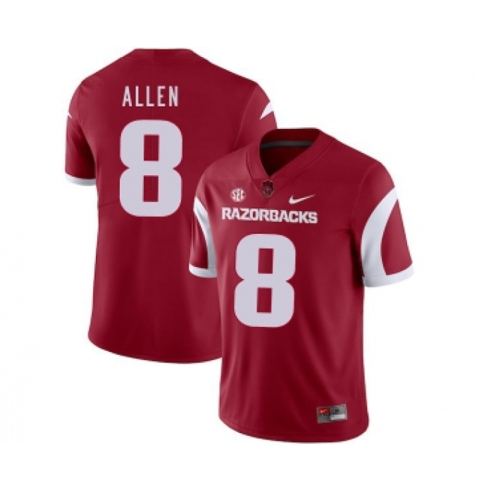 Arkansas Razorbacks 8 Austin Allen Red College Football Jersey