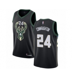 Men's Milwaukee Bucks #24 Pat Connaughton Authentic Black Basketball Jersey - Statement Edition