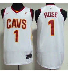 Men's Nike Cleveland Cavaliers #1 Derrick Rose White NBA Swingman Association Edition Jersey