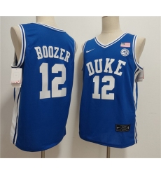 Men's Duke Blue Devils #12 Cameron Boozer Blue Stitched Basketball Jersey