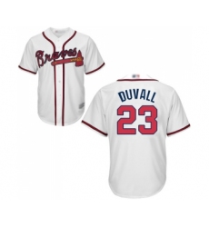 Men's Atlanta Braves #23 Adam Duvall Replica White Home Cool Base Baseball Jersey