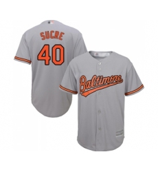 Men's Baltimore Orioles #40 Jesus Sucre Replica Grey Road Cool Base Baseball Jersey