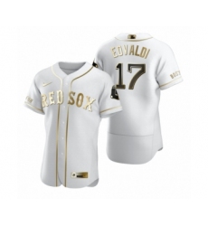 Men's Boston Red Sox #17 Nathan Eovaldi Nike White Authentic Golden Edition Jersey
