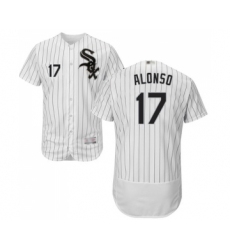Men's Chicago White Sox #17 Yonder Alonso White Home Flex Base Authentic Collection Baseball Jersey
