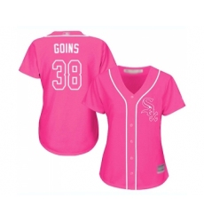 Women's Chicago White Sox #38 Ryan Goins Replica Pink Fashion Cool Base Baseball Jersey