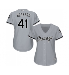Women's Chicago White Sox #41 Kelvin Herrera Replica Grey Road Cool Base Baseball Jersey
